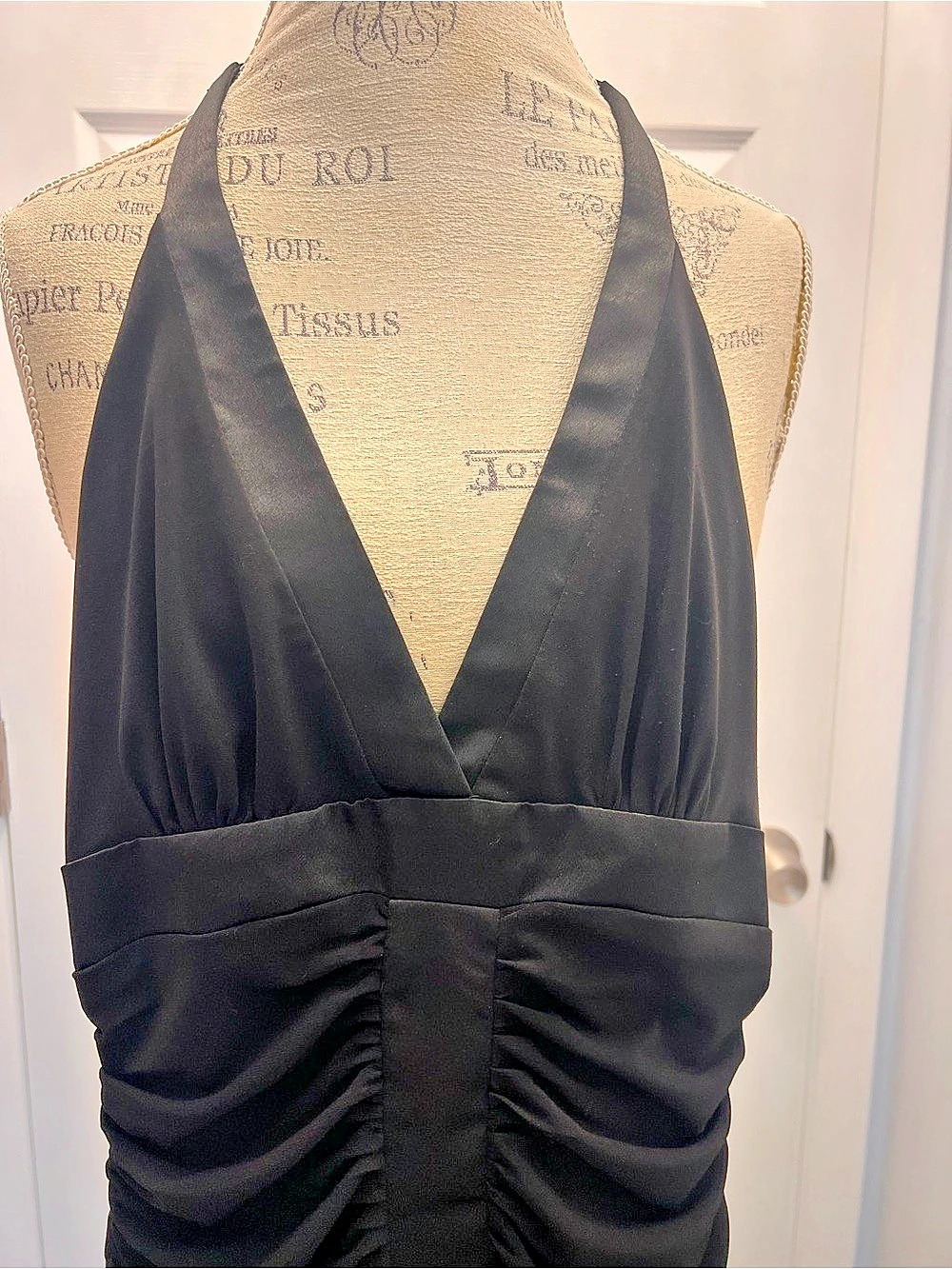 Cache Black Ruched Halter Maxi Dress - Picture 3 of 7